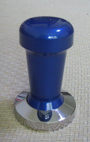 blue espresso tamper